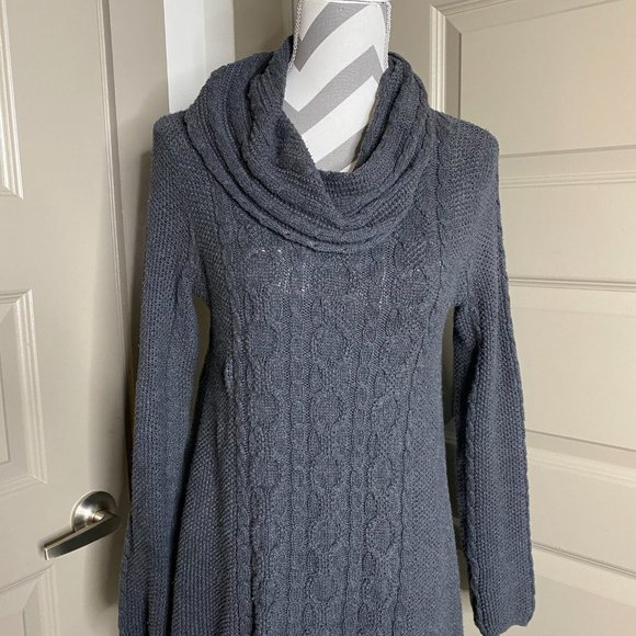 Grey Jeanne Pierre pullover, drape neck sweater - Picture 2 of 8